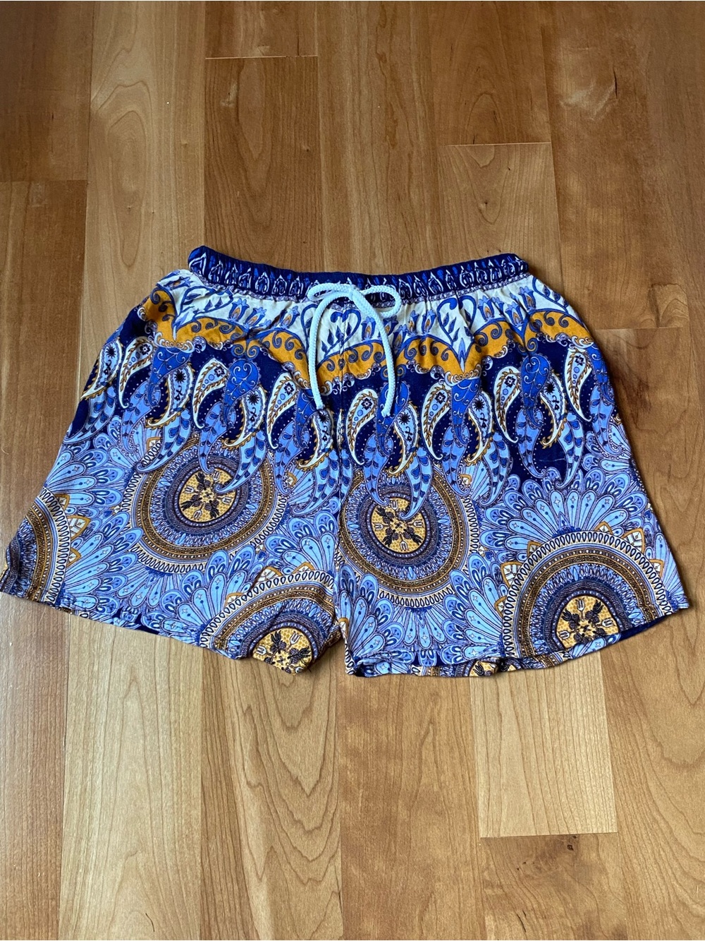 Blue & Orange Paisley Shorts